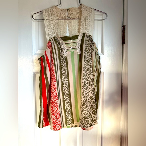 CAbi Tops - CAbi lace strap multicolored tank size small